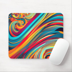 Mousepad Onda de Cor Fusão – Arte Moderna de Redemoinho Abs