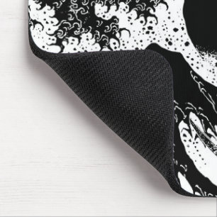 Mousepad Onda de excelente do mouse preto e branco Kanagawa