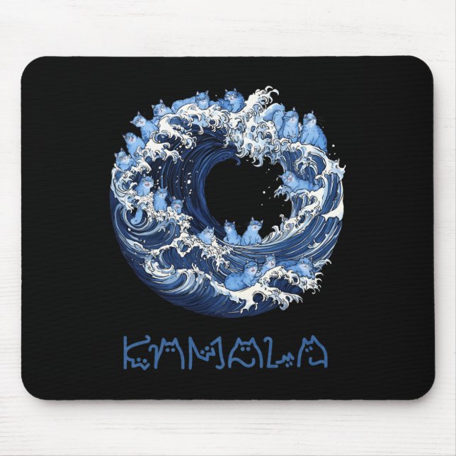 Mousepad Onda De Gatos Azuis Para Kama (Frente)