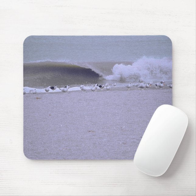 Mousepad onda de ruptura e gaivotas (Com mouse)