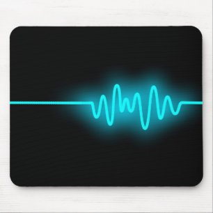 Mousepad Onda de som - Azul em preto
