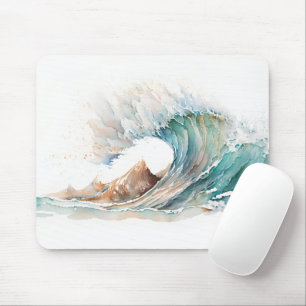 Mousepad Onda Oceânica de Aquarela