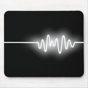 Mousepad Onda sadia - branco no preto