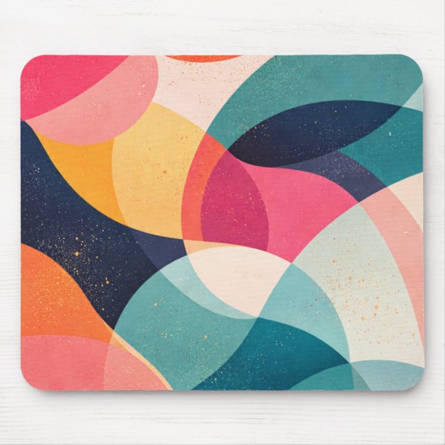 Mousepad Ondas abstratas de Ritmo de Cor (Frente)