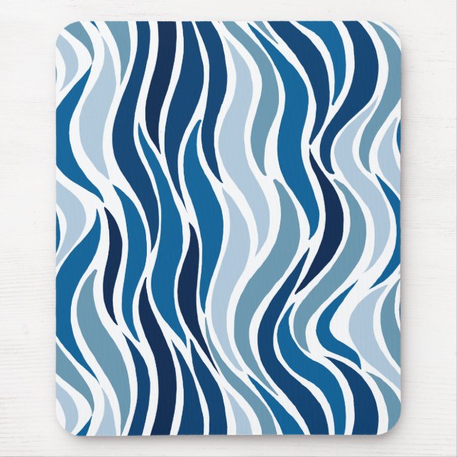 Mousepad Ondas abstratas em azul  (Frente)