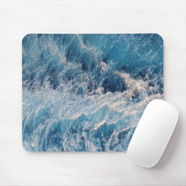 Mousepad Ondas azuis do oceano (Com mouse)