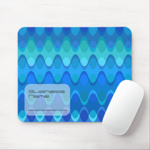 Mousepad Ondas Azuis Zig Zag Elétricas Padrão Abstrato Mod