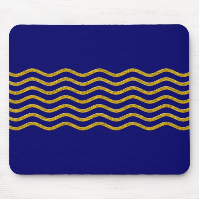 Mousepad Ondas Bonitas ouro + seu fundo, texto & ideias (Frente)