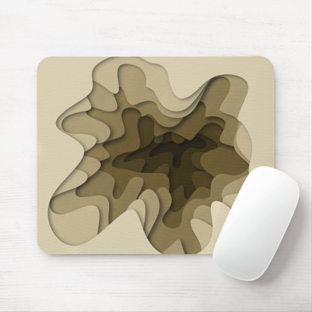 Mousepad Ondas Brown Elegantes Modernas (Com mouse)