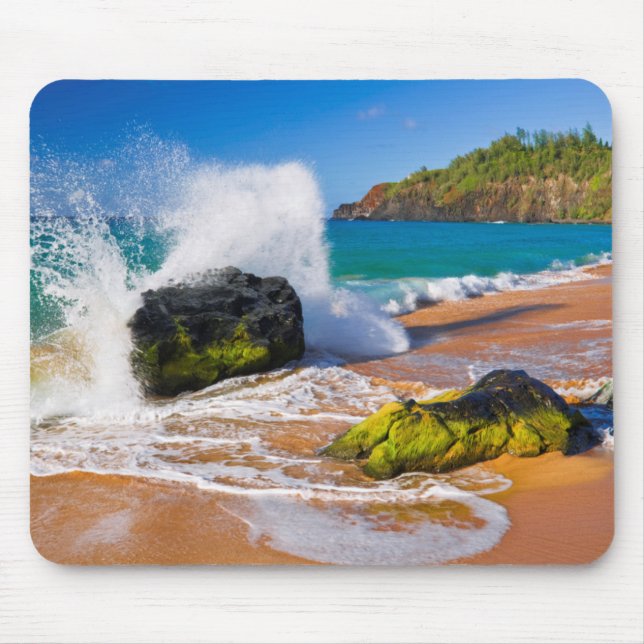 Mousepad Ondas caem na praia, Havaí (Frente)
