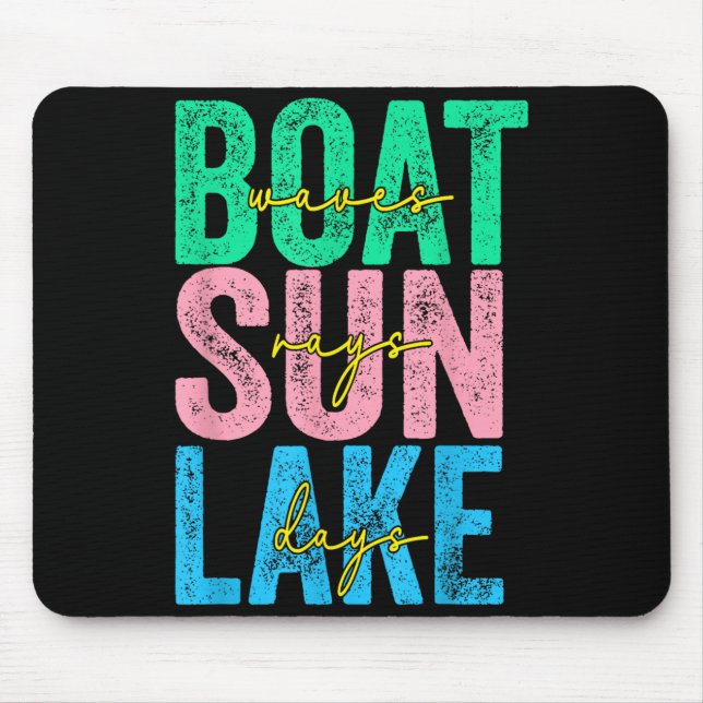 Mousepad Ondas de Barco Raios de Sol Dias de Lago Praia Ret (Frente)