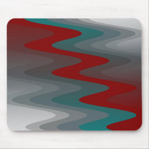 Mousepad ondas de cinza teal burgundy