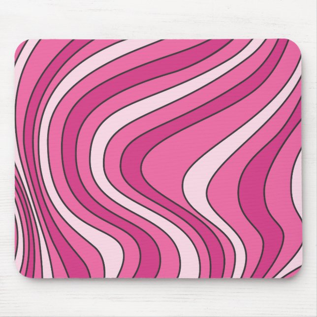 Mousepad Ondas de estilo retrorreflector cor-de-rosa (Frente)