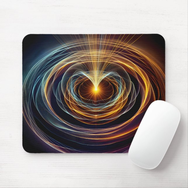 Mousepad Ondas de luz de energia girando (Com mouse)