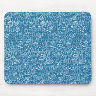 Mousepad Ondas de Verão Azul e Branco