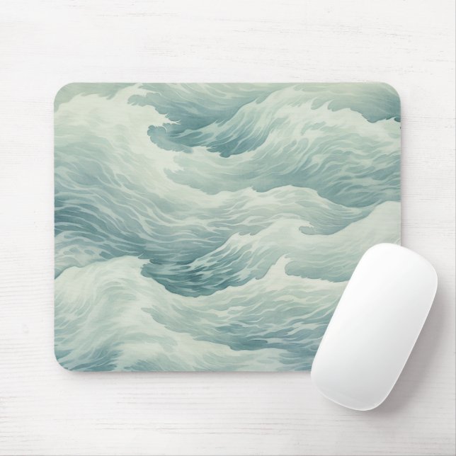 Mousepad Ondas do Oceano Costeiro Náutica Espuma do Mar Sur (Com mouse)