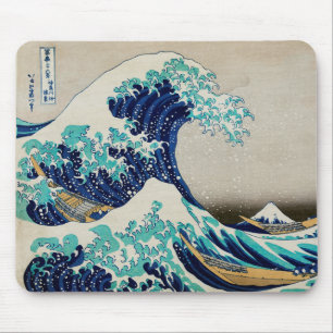 Mousepad Ondas do Oceano Japonês Ondas Aestéticas Praia O