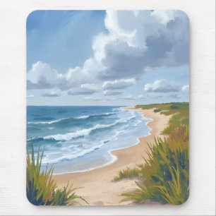 Mousepad Ondas do Oceano   Pintura Costeira de Praia