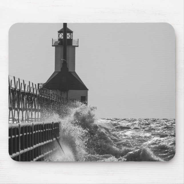 Mousepad Ondas Feridas Na Rua Joseph Grayscale (Frente)