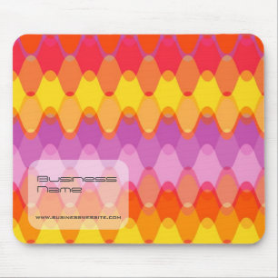 Mousepad Ondas Magentas Brilhantes Zigue-Zague Padrão Abstr