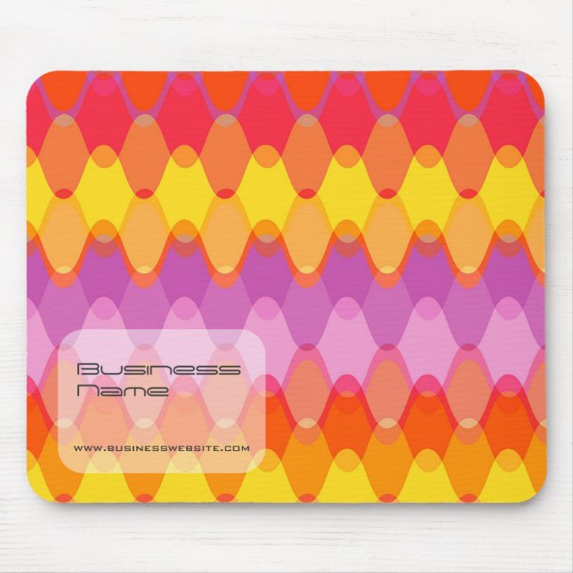 Mousepad Ondas Magentas Brilhantes Zigue-Zague Padrão Abstr (Frente)