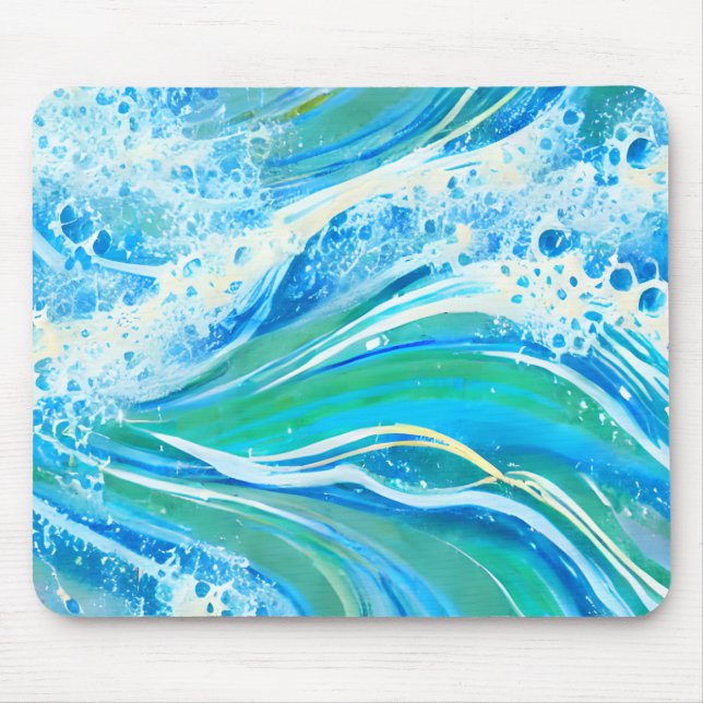 Mousepad Ondas marítimas azuis (Frente)