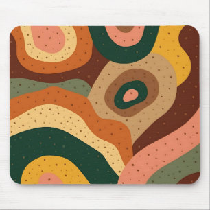 Mousepad Ondas retrógradas e pontos com cores vibrantes