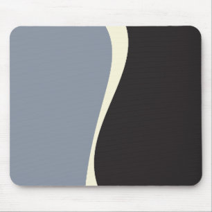 Mousepad Ondas Simples 2 em Preto, Cinza e Creme