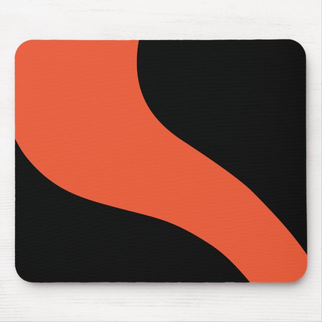 Mousepad Ondas Simples em Preto e Laranja (Frente)