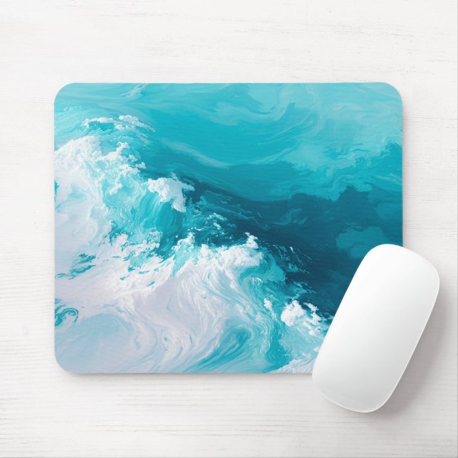 Mousepad Ondas Turquesa Giratórias Arte Abstrata de Onda do (Com mouse)