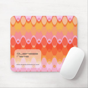 Mousepad Ondas Zig Zag Coloridas Padrão de Arte Abstrata Mo