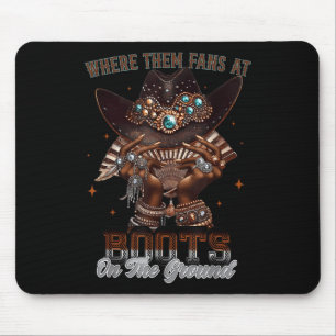 Mousepad Onde Eles Ventilam Em Boots Na Linha Da Cowgirl Do
