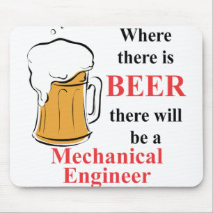 Mousepad Onde há cerveja - engenheiro mecânico