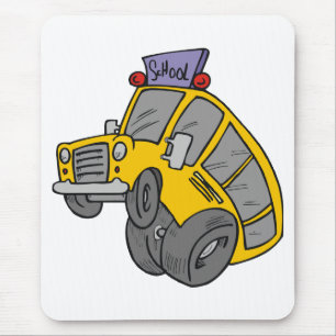 Mousepad Ônibus da Escola Amarelo Louco