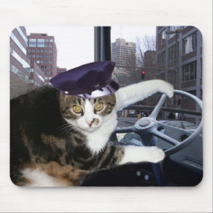 Mousepad Ônibus que conduz o gato