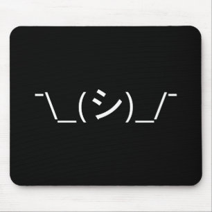 Mousepad Oops Shrug Emoticon ¯\_(シ)_/ movimento japonês Kao