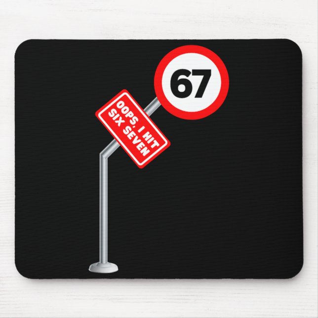 Mousepad Opa, Eu Acertei Seis Sete 6 7 Meme Engraçado Brain (Frente)