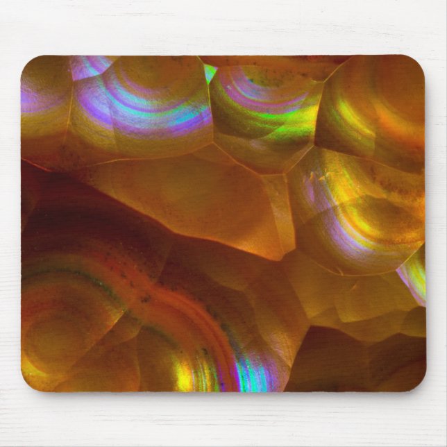 Mousepad Opala de fogo laranja iridescente (Frente)