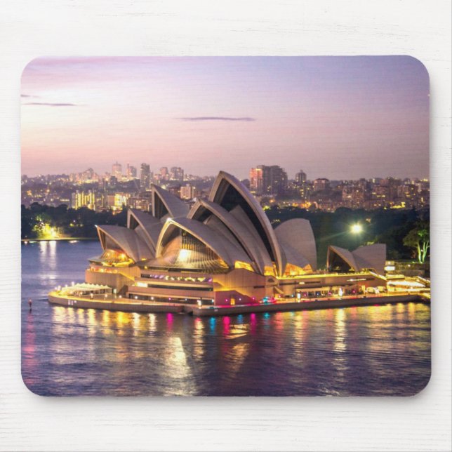 Mousepad Ópera de Sydney à noite (Frente)
