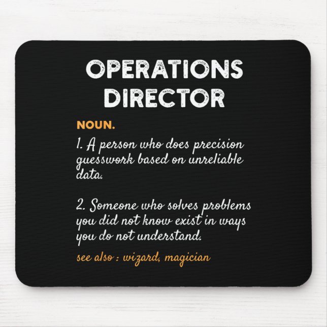 Mousepad Operations Director Profession Funny Dictionary De (Frente)