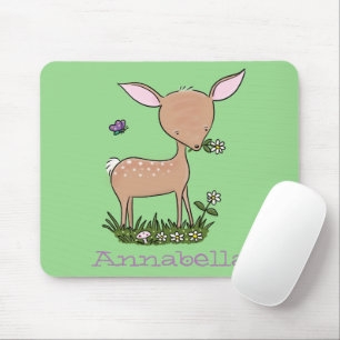 Mousepad Óptica de desenho animado de veado de bebê feliz