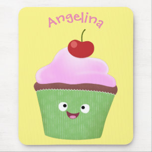 Mousepad Óptica ilustração do desenho animado do cupcake fe