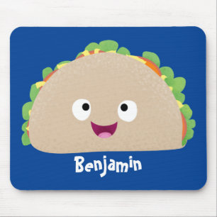 Mousepad Óptica ilustração do desenho animado do taco feliz