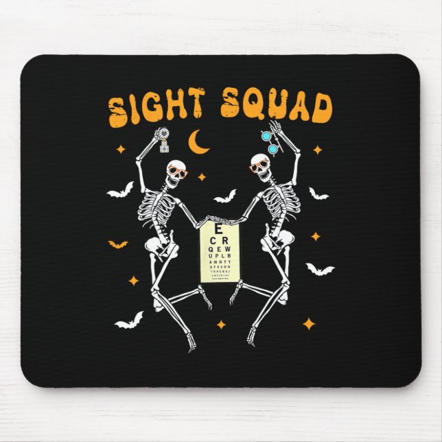 Mousepad Optometrista de Halloween, Esquadrão de Dança de E (Frente)