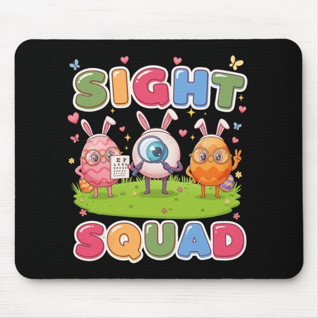Mousepad Optometrista Hoppy Optometrista do Dia de Páscoa E (Frente)