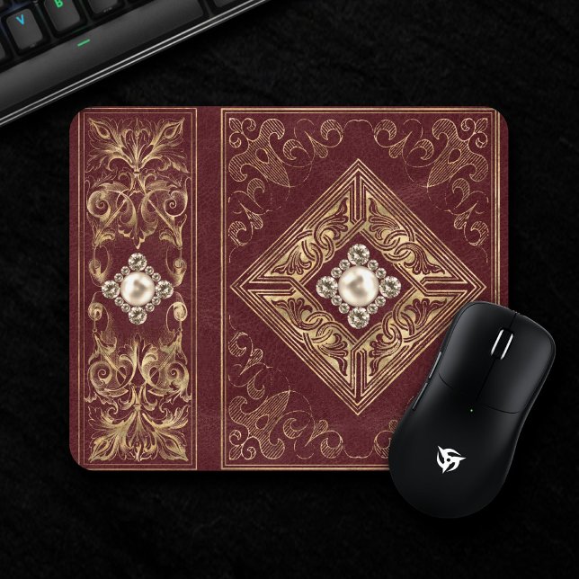 Mousepad Opulência Vermelha e Dourada | Emblema "judaico" (Criador carregado)