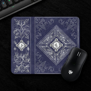 Mousepad Opulsão do ornamentado Farinha de prata e azul