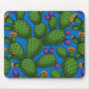 Mousepad Opuntia florescente em azul