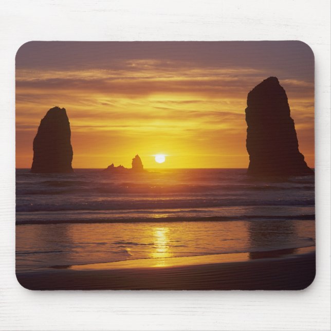 Mousepad OR, Costa do Oregon, Cannon Beach, pilares de roch (Frente)