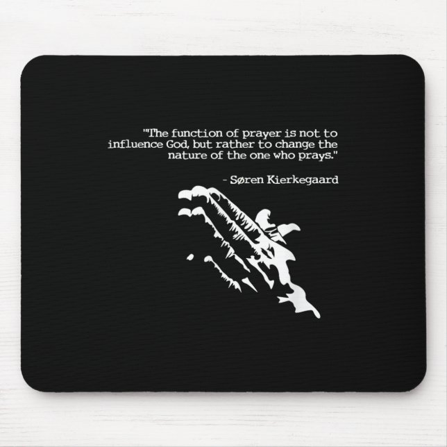 Mousepad Oração E Fé Citação Kierkegaard Orando Presente (Frente)